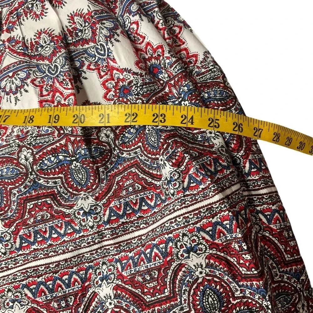 Talbots Petite Women's Floral Print A-Line Pleated Midi Skirt Size‎ 4P Boho